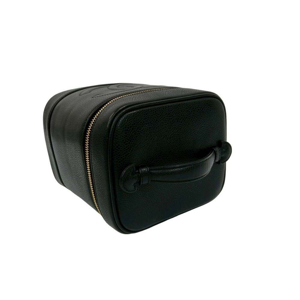 CHANEL Black Caviar Leather Logo Vanity Bag - Picture 4 of 9